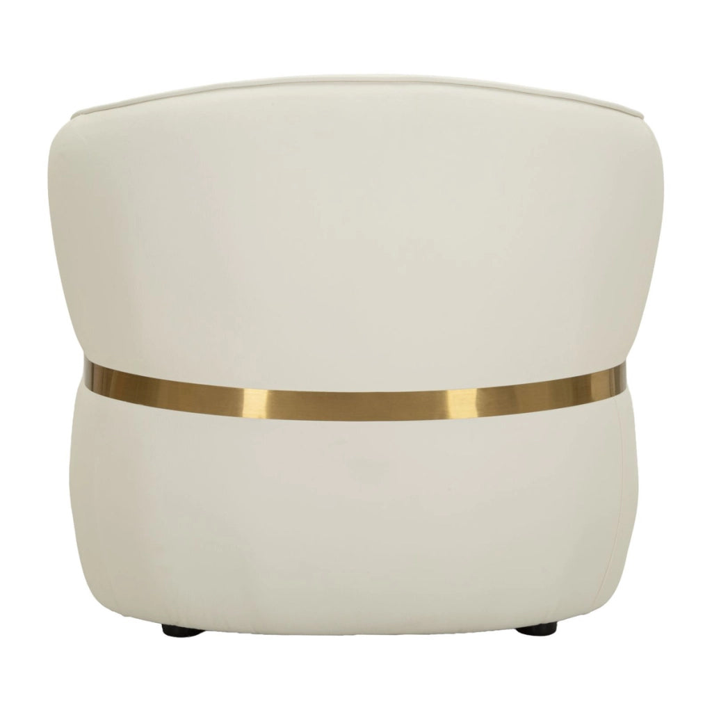 Poltrona Minsk in bianco con dettagli oro