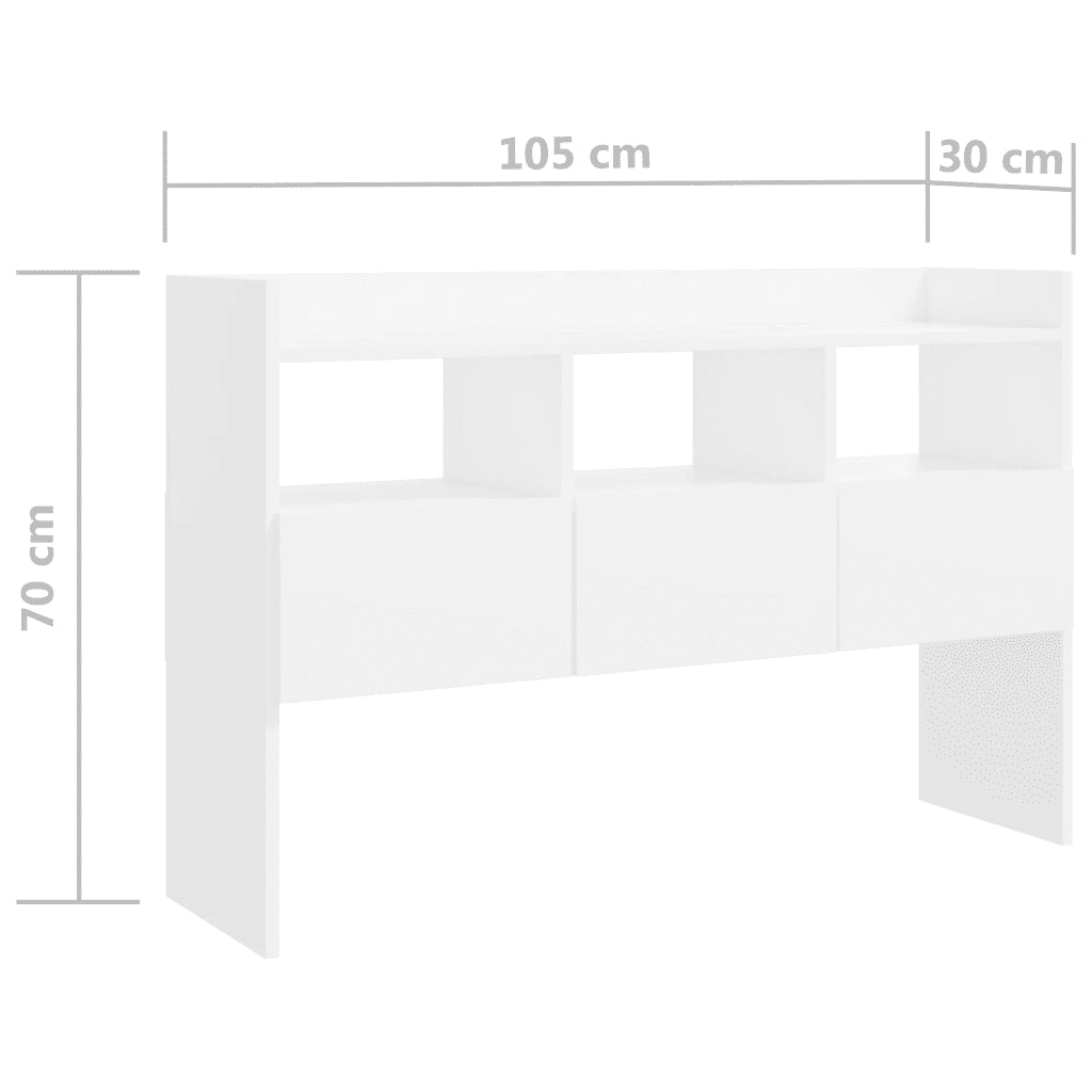 Credenza | Madia | Buffet da pranzo | Armadio da pranzo Bianca 120x30,5x70 cm in Legno Multistrato