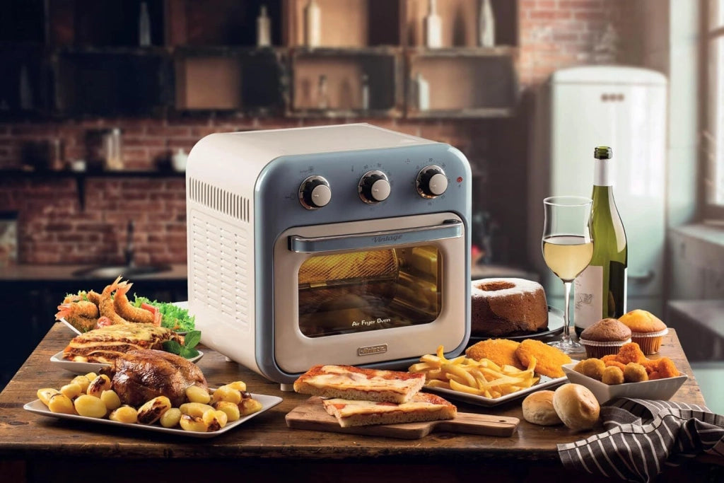 Ariete 4632 Friggitrice ad aria 2in1 Vintage 16 L 1400 W Timer 60 min Funzione Rotisserie colore Celeste