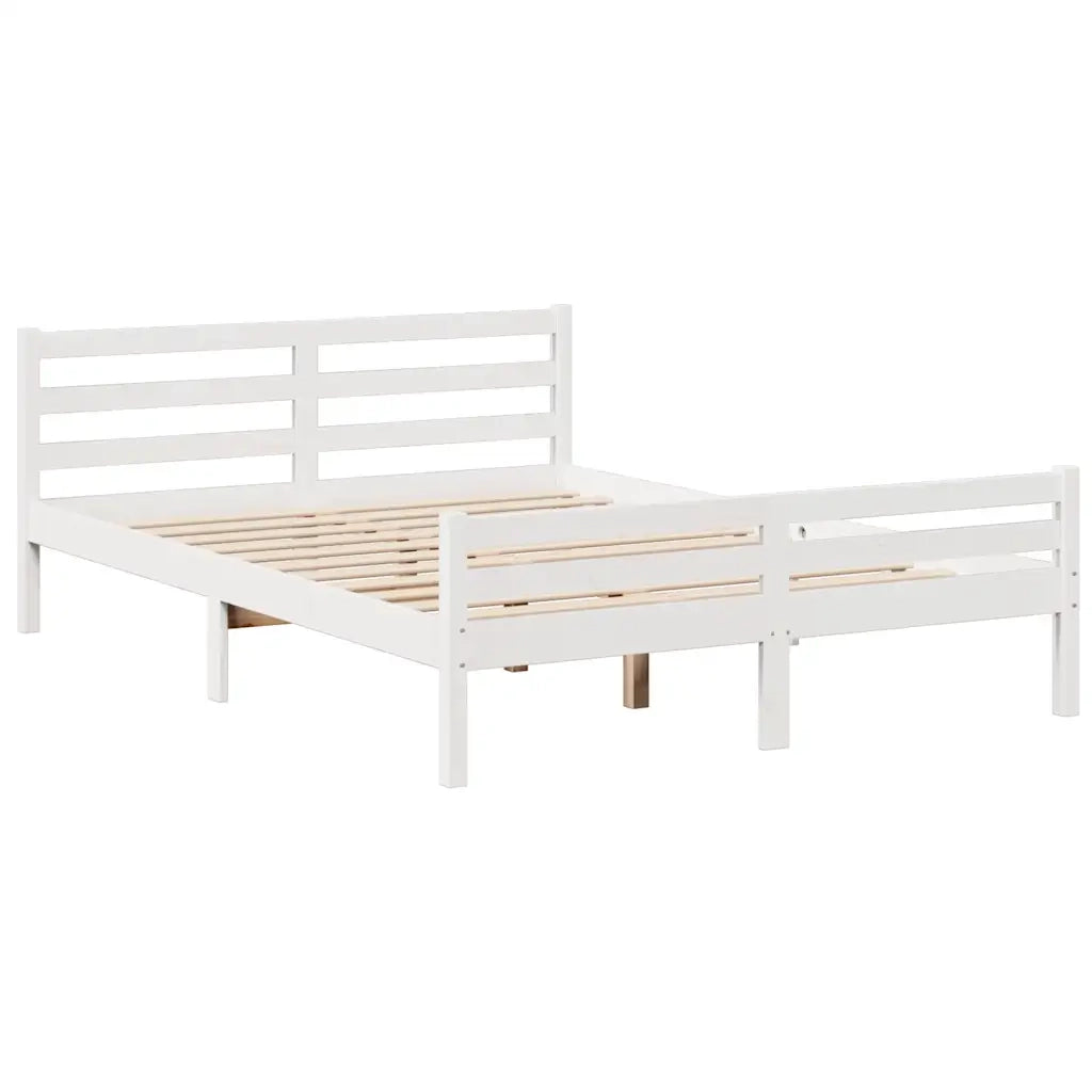 Letto Libreria senza Materasso Bianco 140x200 cm Legno di Pino