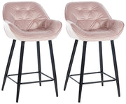 Set di 2 sgabelli da bar Gibson rosa,Velluto