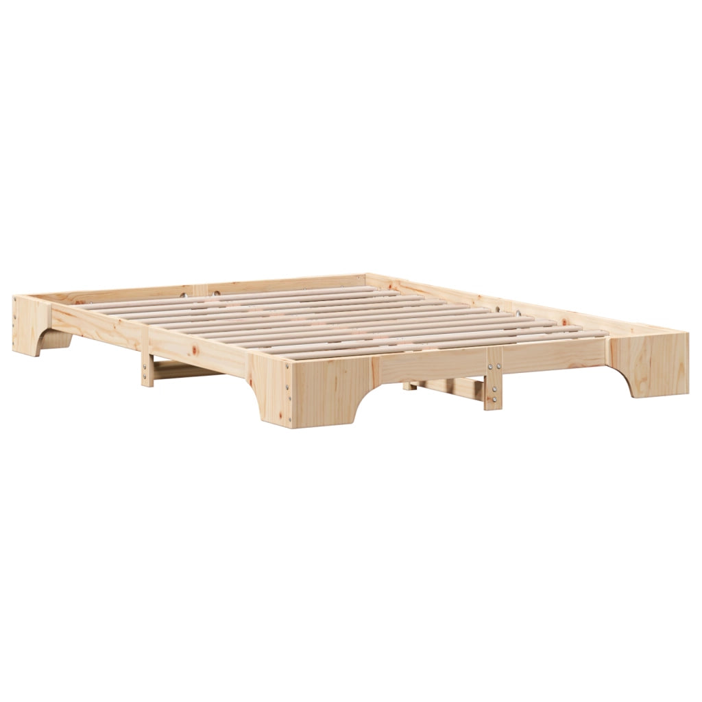 Struttura Letto Naturale Legno di Pino 160 x 200 cm Durevole