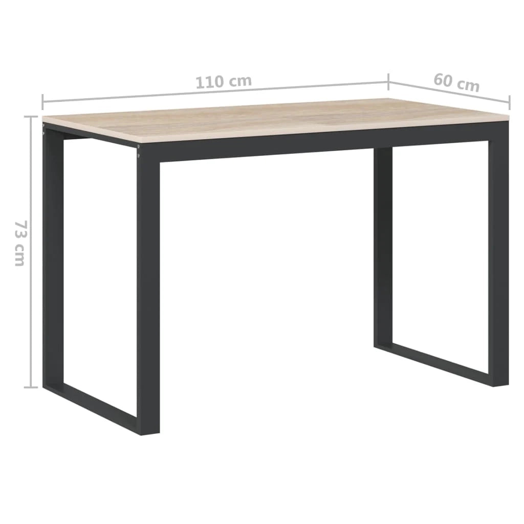 Scrivania tavolo postazione di lavoro mobile per computer studio per computer rovere 110 x 60 x 73 cm truciolato marrone 02_0023751