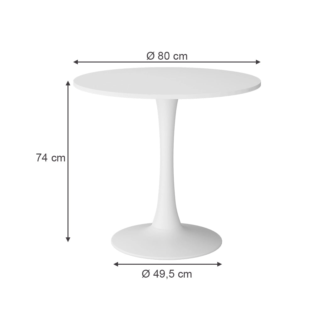 Vicco Tavolo da pranzo Bianco 80 x 80 cm