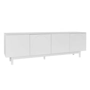 Mobile TV bianco 175x38x56 cm con ripiani regolabili e frontali lucidi