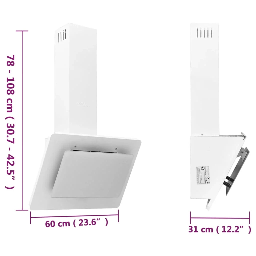 Cappa a parete da 60 cm in acciaio inox e vetro temperato bianco 02_0005870