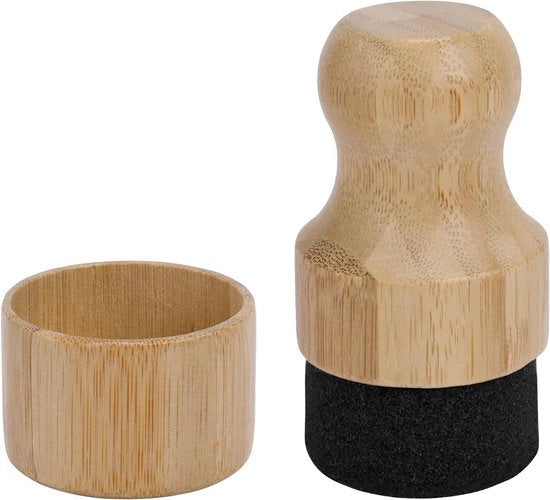 Applicatore di cera per legno per articoli da cucina in legno, design a forma rotonda, colore legno.