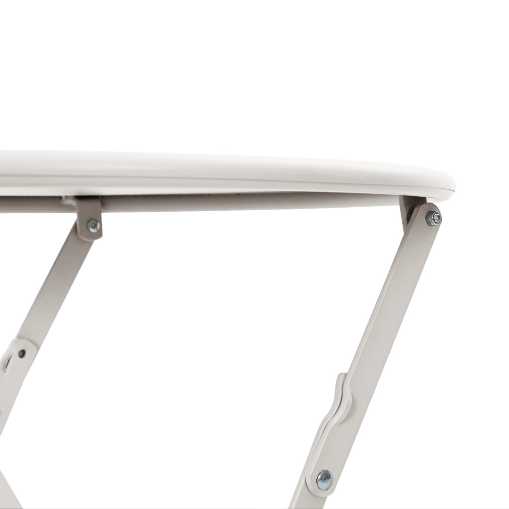 Tavolo da Bistrot Pieghevole Beige Ã˜50x71 cm in Acciaio Zincato