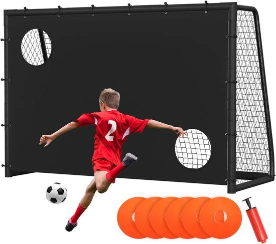 Retratto di calcio in acciaio galvanizzato 300 x 200 x 120 cm con rete in PE.