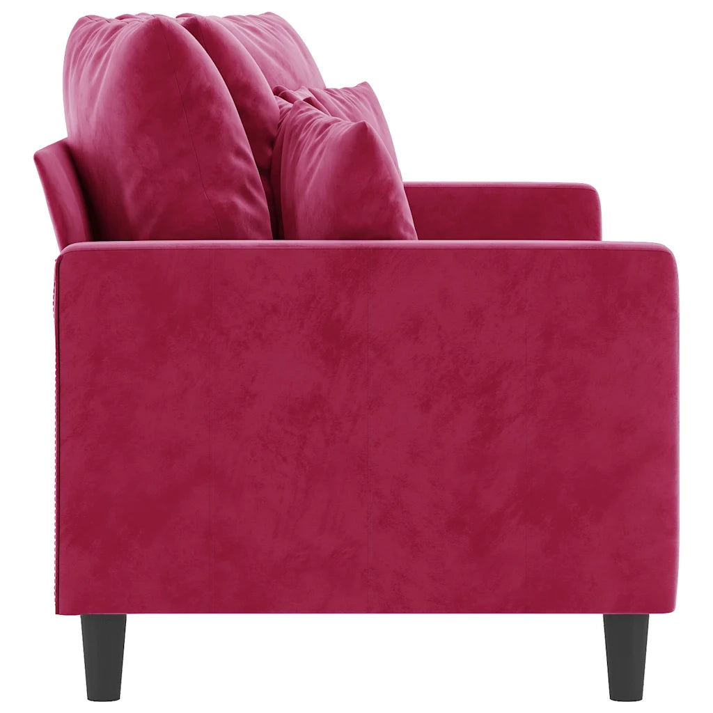 Divano a 2 Posti Rosso Vino 140 cm in Velluto 359307