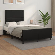Giroletto con Testiera-Struttura Letto con testiera Nero 120x200 cm in Similpelle 674267