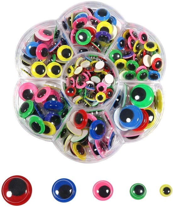 Occhi Articoli Gliocchi Grosso - Autoadesivo - Plastica - Sferici - Colorati - Pupille Mobili - Per Attività di Fai da Te - Giochi di Fai da Te