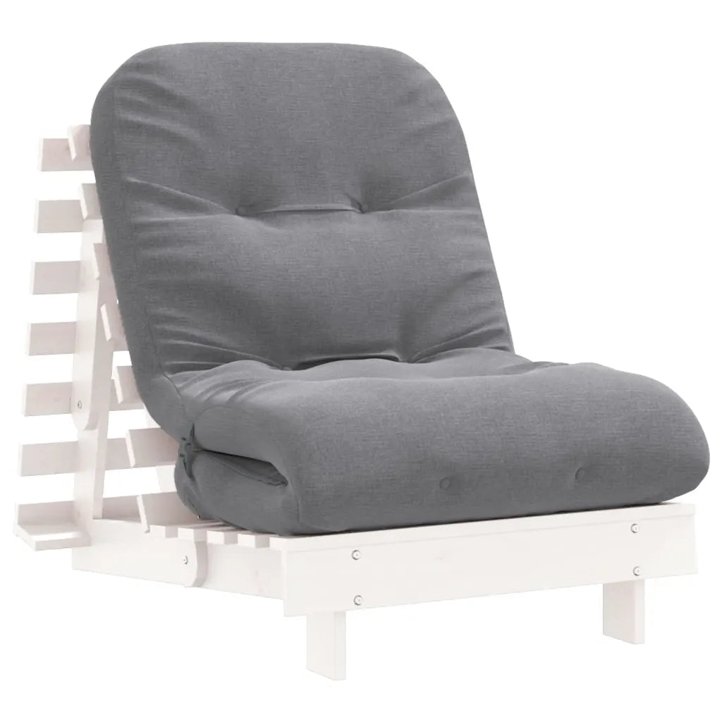 Divano letto | Sof¨¤ letto | Letto singolo Futon con Materasso Bianco 70x206x11cm Legno Pino