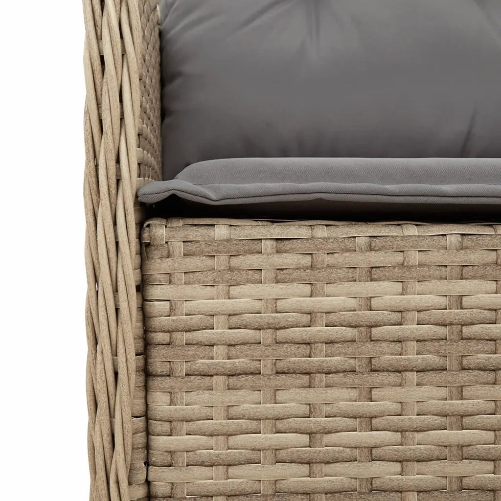 Set da Pranzo da Giardino 7 pz con Cuscini Beige in Polyrattan 3211987