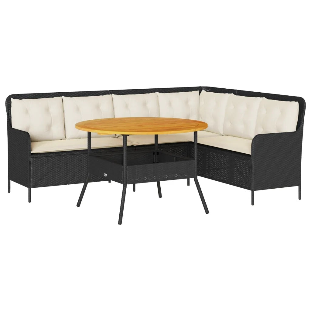 Set Divani da Giardino 2 pz con Cuscini in Polyrattan Nero