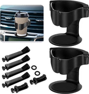 Bicchieri per auto universali, 2 pezzi, ventilazione auto, contenitore bottiglia, regolabile, asse da auto, contenitore bottiglia, contenitore bicchiere, nero, 8,5 x 9,6 cm