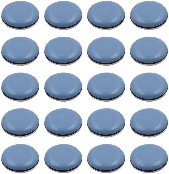 Sostituenti di Mobili Teflon - 20 Pezzi - Silenziosi - Resistenti allo Sfregamento - Adatti per Legno/Lamina/Vinile/Pavimenti in Pietra - Diametro 25 mm - Sostituenti di Mobili
