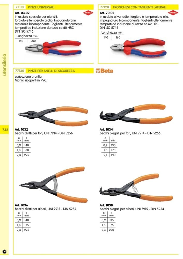 1pz knipex tronchese tagl.diag. art.70.02 mm 140 cod:ferx.92362