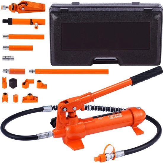 Chicca Idraulica Portatile, con 1,2 m Tubo Olio, Kit di Riparazione Carrozzeria con Borsa di Ricarico, per Riparazione Autoveicoli, Camion, Agricoltura, 8800 Lbs