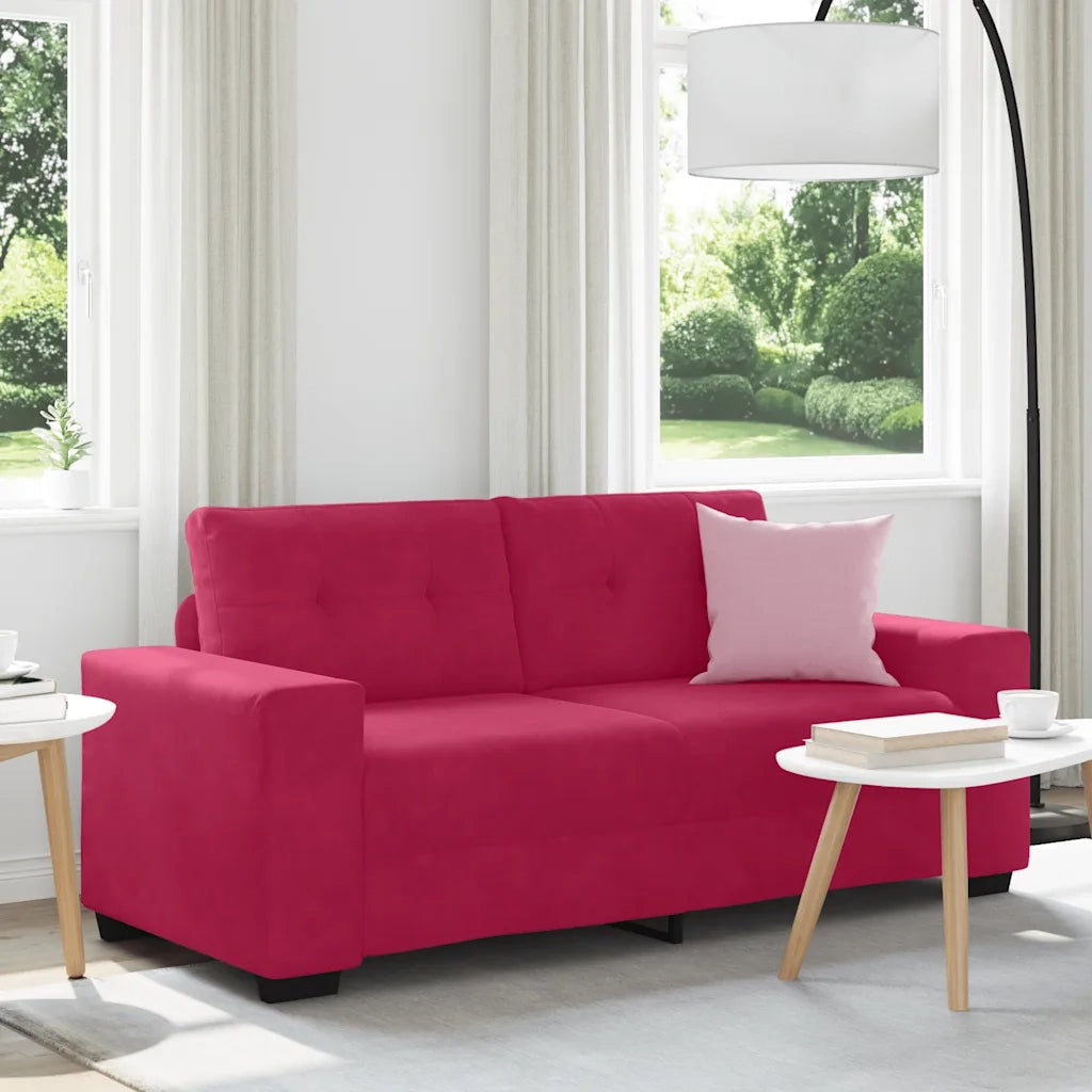Divano Divanetto Rosso Vino 180x77x82 cm in Velluto 4105126