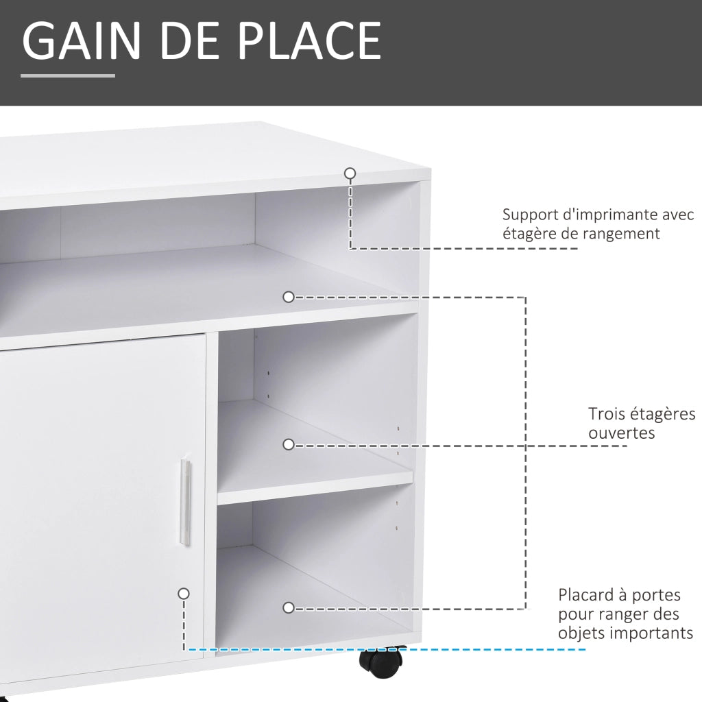 Scrivania con cassetti e scaffale ¨C Minimal ¨C Bianco 90x50x75 cm