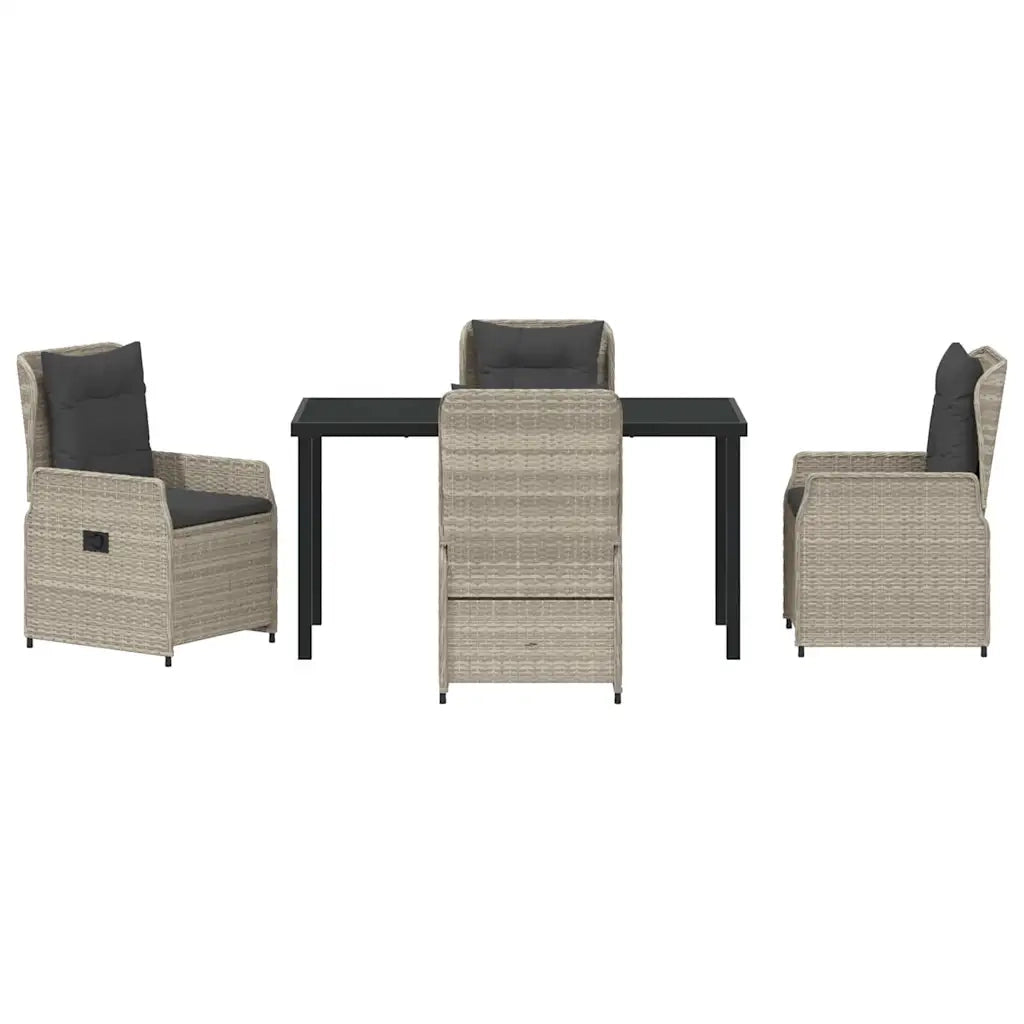 Set da Pranzo per Giardino 5 pcs Grigio chiaro polyrattan 3380976