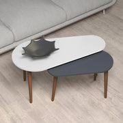 Set tavolini da salotto antracite bianco Pear