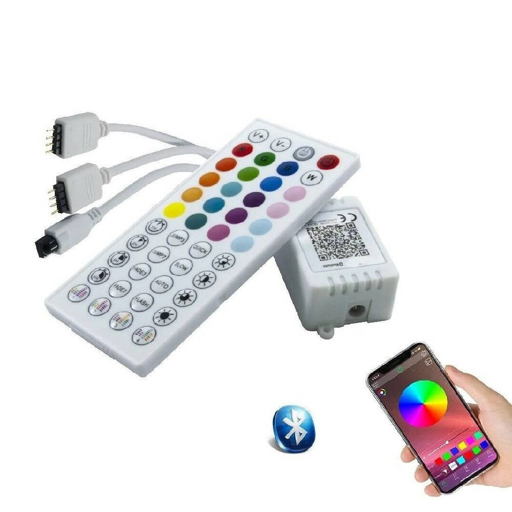 Trade Shop - Centralina Musicale Per Strisce Led Rgb Bluetooth 2 Connettori Te-rgb3 Telecomando -