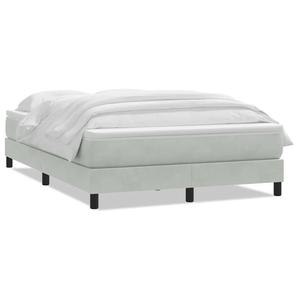 vidaXL Giroletto a Molle con Materasso Grigio Chiaro 160x210cm Velluto