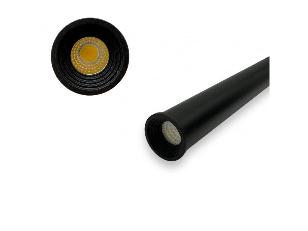 Faretto LED Pendente a Sospensione nero per Binario Monofase 3W 300lm 4000K Fascio 30° in Alluminio per Illuminazione d’Accento Interni Luce Naturale 4000K