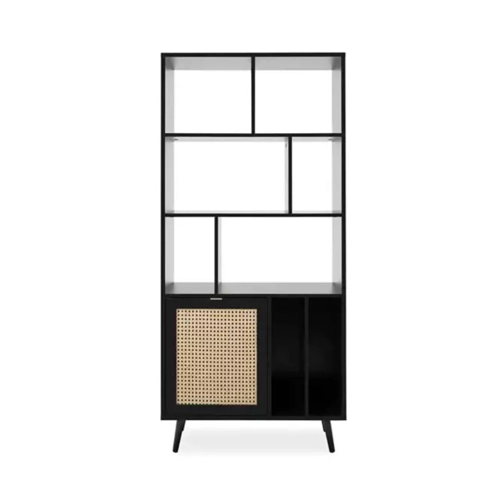 Libreria con frontali effetto vimini Vienna20A colore nero