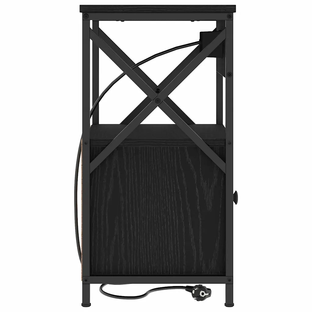vidaXL Armadio da Notte Rovere nero 40 x 31 x 60 cm Legno multistrato