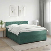 Letto box spring con materasso Verde Scuro 140 x 190 cm Velluto 3451670