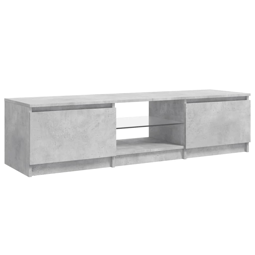 Mobile TV multimediale scaffale TV credenza mobile TV sala da pranzo soggiorno camera da letto con luci LED 140 x 40 x 35,5 cm grigio 02_0026534