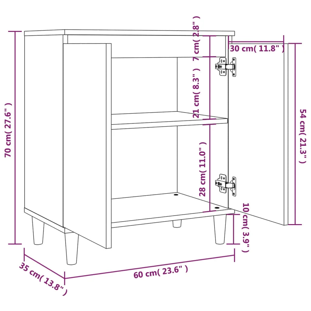 Credenza-Buffet-Armadio da cucina Rovere Fumo 60x35x70 cm in Legno Multistrato 125933