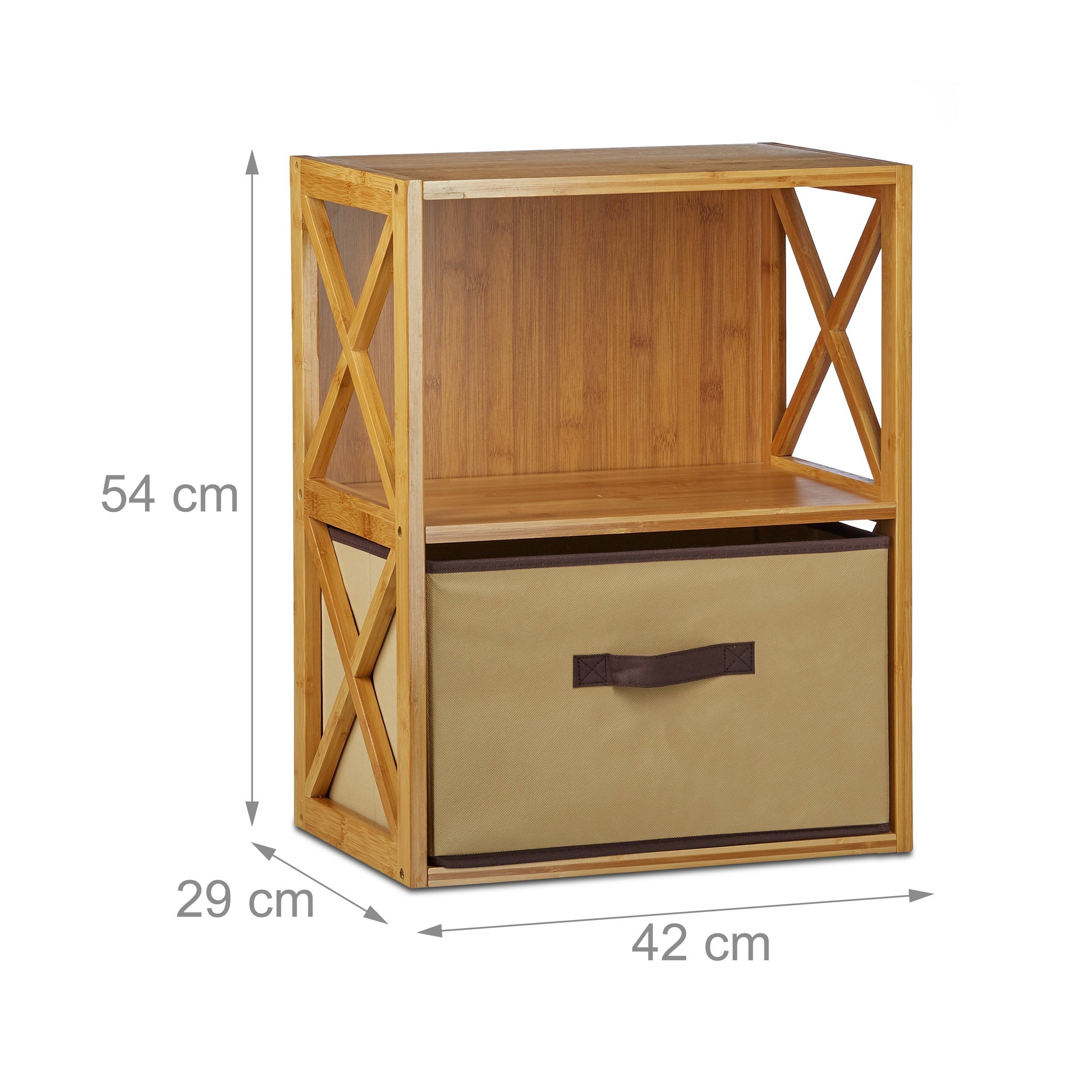 Mensola da bagno in bambù 2 livelli 54 x 42 cm 3213095