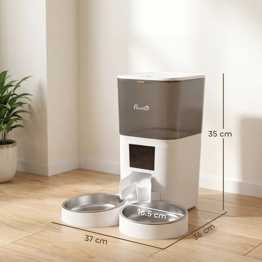 Distributore Cibo Gatti 6L WiFi ¨C zephmum ¨C 2 Ciotole Acciaio Inox