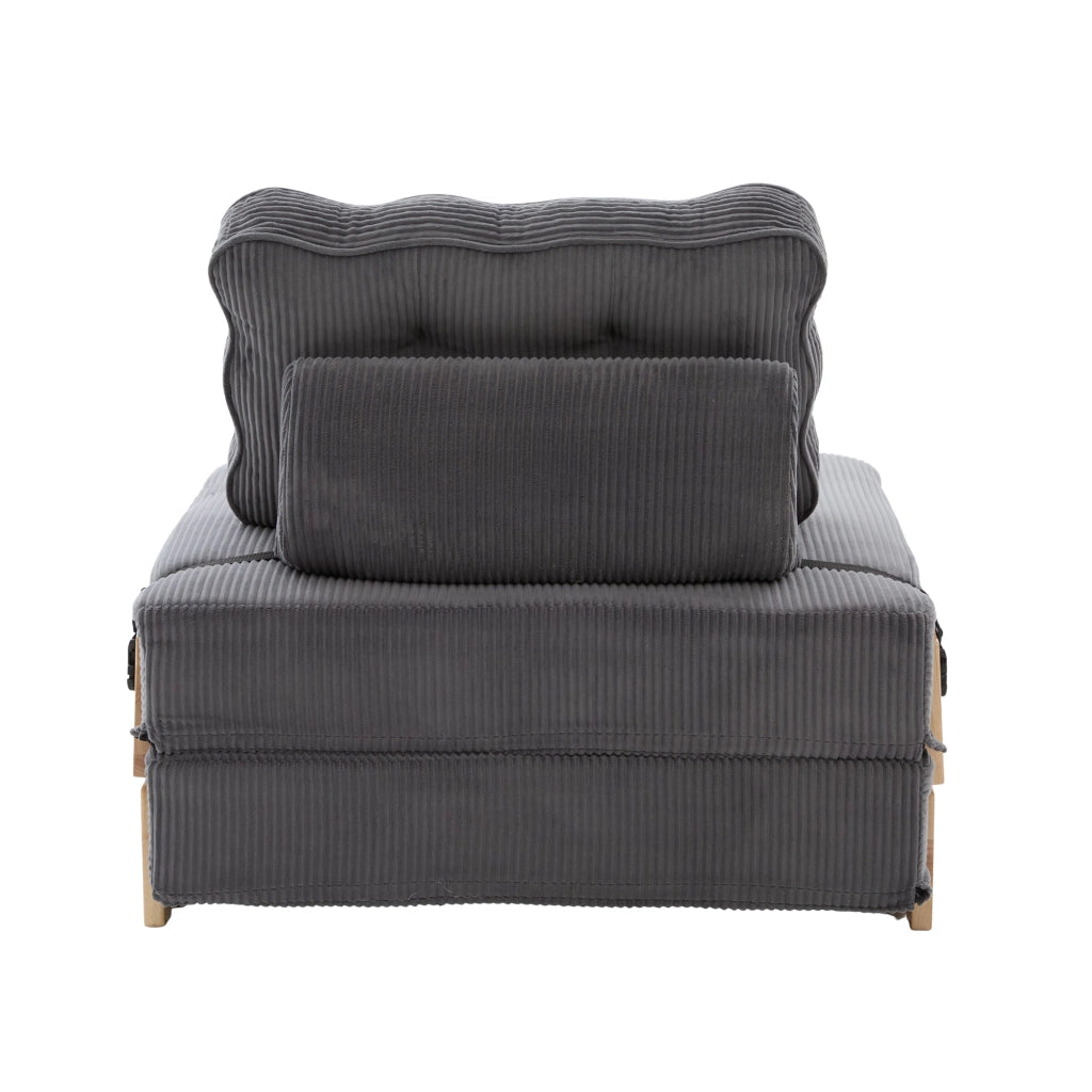 Divano letto 1 posto ¨C Minimal ¨C grigio cord legno 90cm
