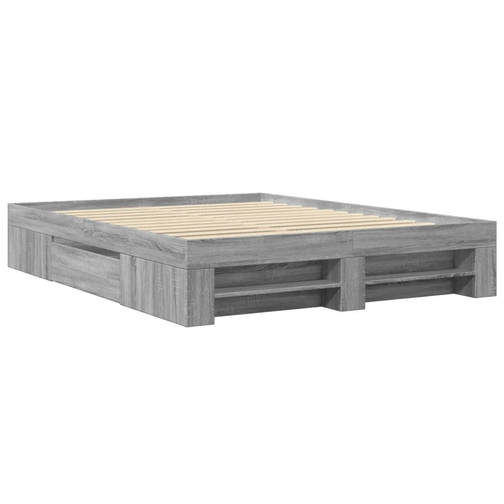 Giroletto senza Materasso Grigio Sonoma 160x200 cm Truciolato