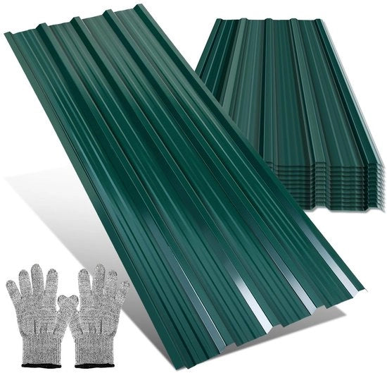Set di 12 piastre per tetto e copertura - 7m² copertura del tetto - Metallo robustamente zincato