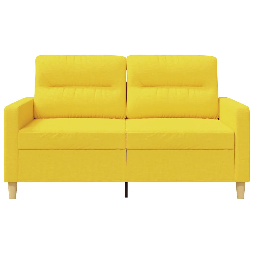 Divano a 2 Posti Giallo Chiaro 120 cm in Tessuto