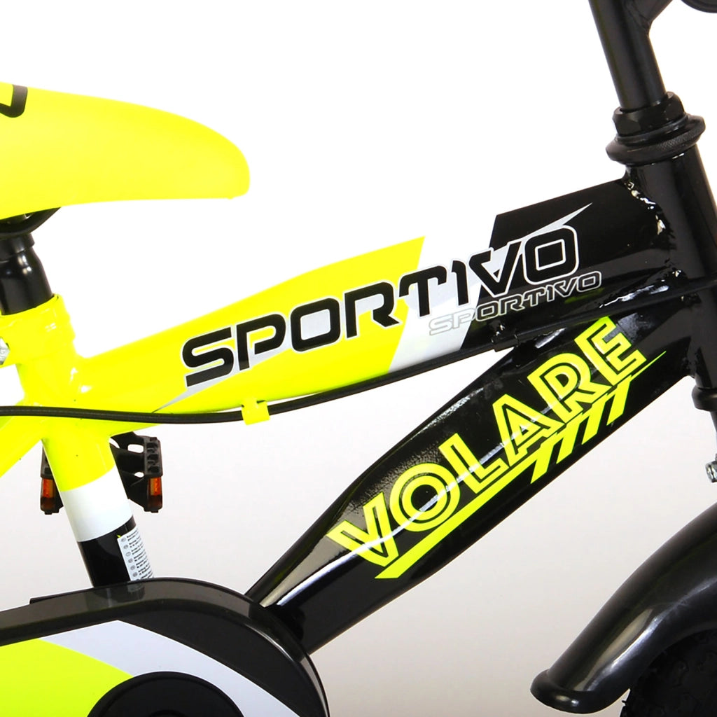 Bicicletta per Bambini 14" Stabilizzatori e Freni Caliper Giallo