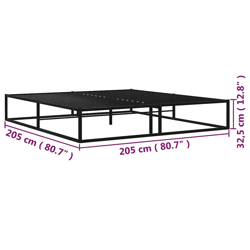 Giroletto-Struttura Letto Nero in Metallo 200x200 cm 507874