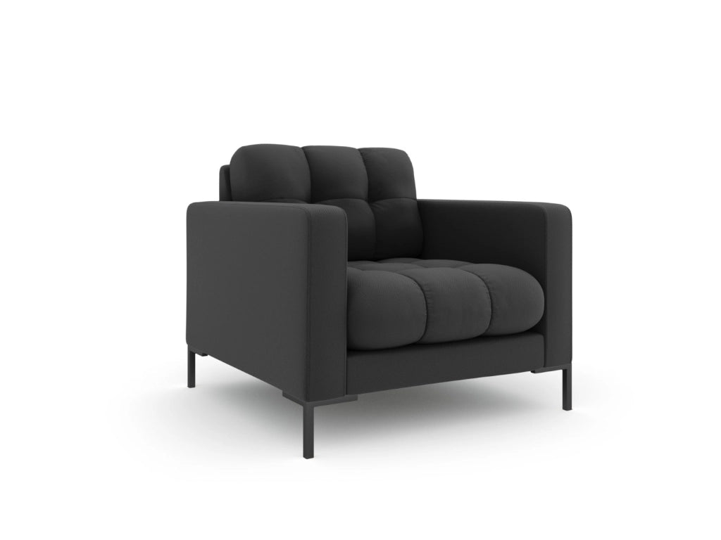 Cosmopolitan Design - Poltrona "Bali" in tessuto strutturato grigio scuro 
