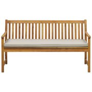 Panca da giardino leggera in legno di acacia 160 cm taupe cuscino da seduta imbottitura a doghe design patio esterno stile rustico