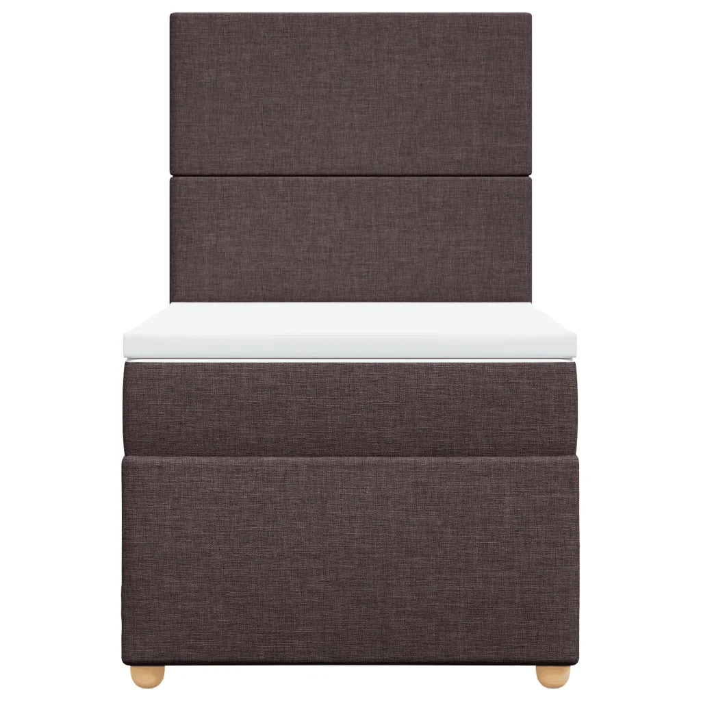 Giroletto a Molle con Materasso Marrone Scuro 80x200 cm Tessuto
