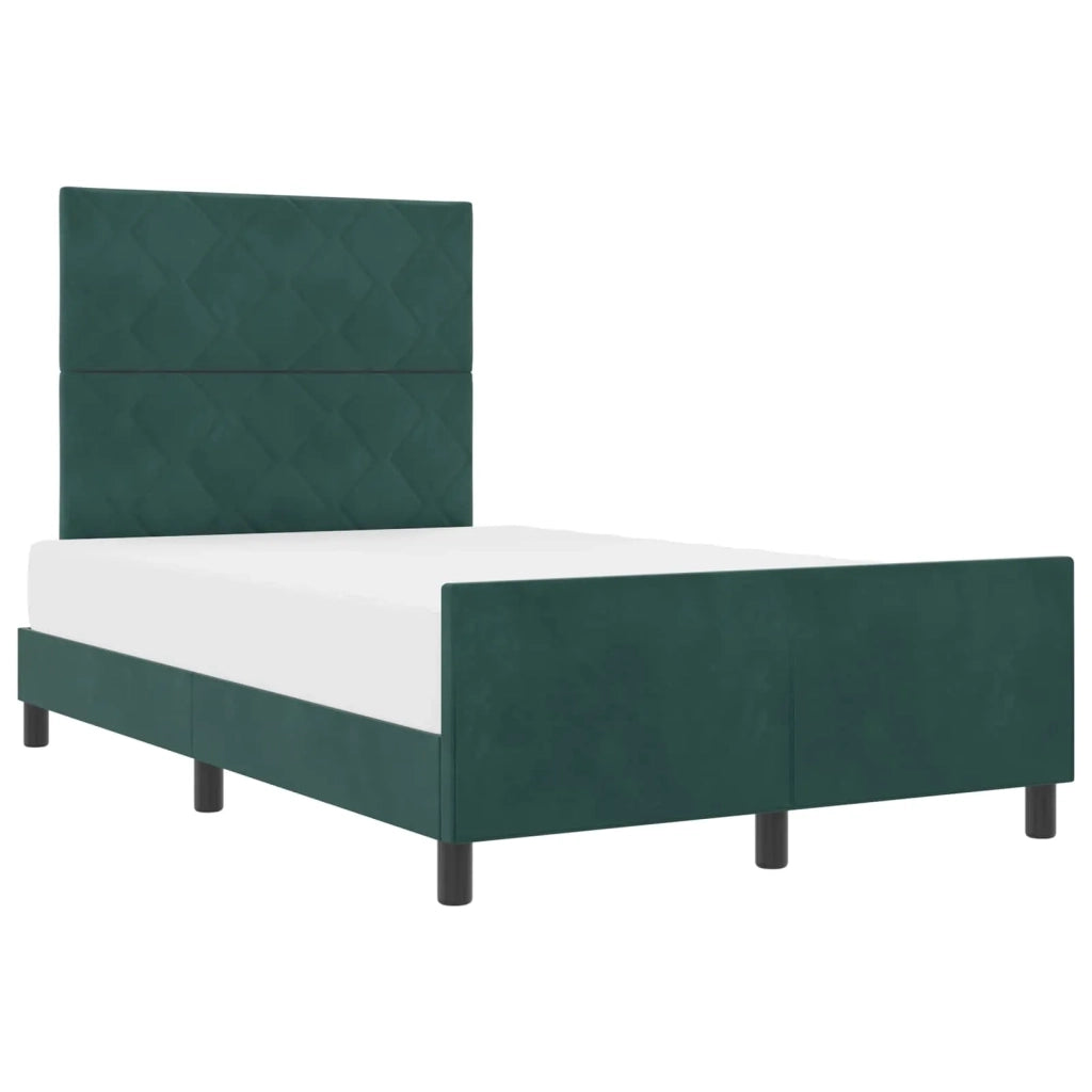 Letto a molle con testiera Verde Scuro 120 x 200 cm Velluto 3345002