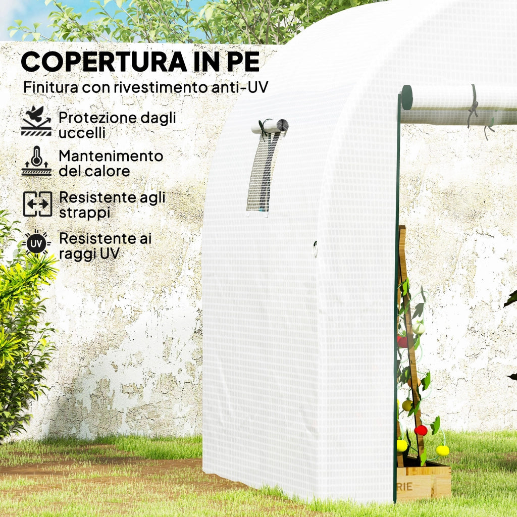 Serra da Giardino in Acciaio e PE ¨C Zephmum ¨C 1.8x1.8x2 m Bianco