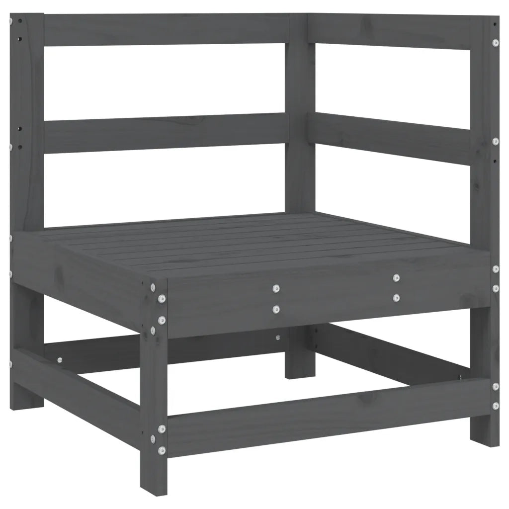 Divano Angolare da Giardino Grigio in Legno Massello di Pinocod mxl 84619