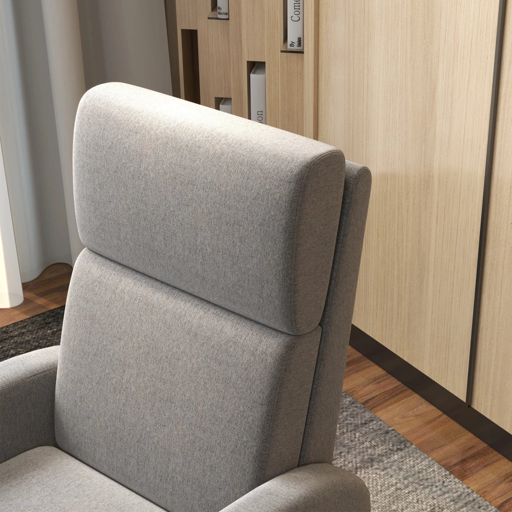 SEDIA RELAX Reclinabile 160° 64x86x102 cm Tessuto Lino Grigio